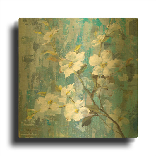 'Graceful Magnolia II' By Danhui Nai Gold Metal Wall Art