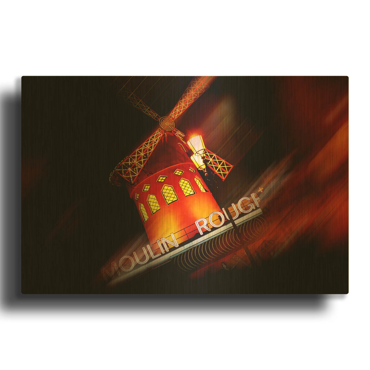 'Moulin Rouge' By Sebastien Lory Gold Metal Wall Art
