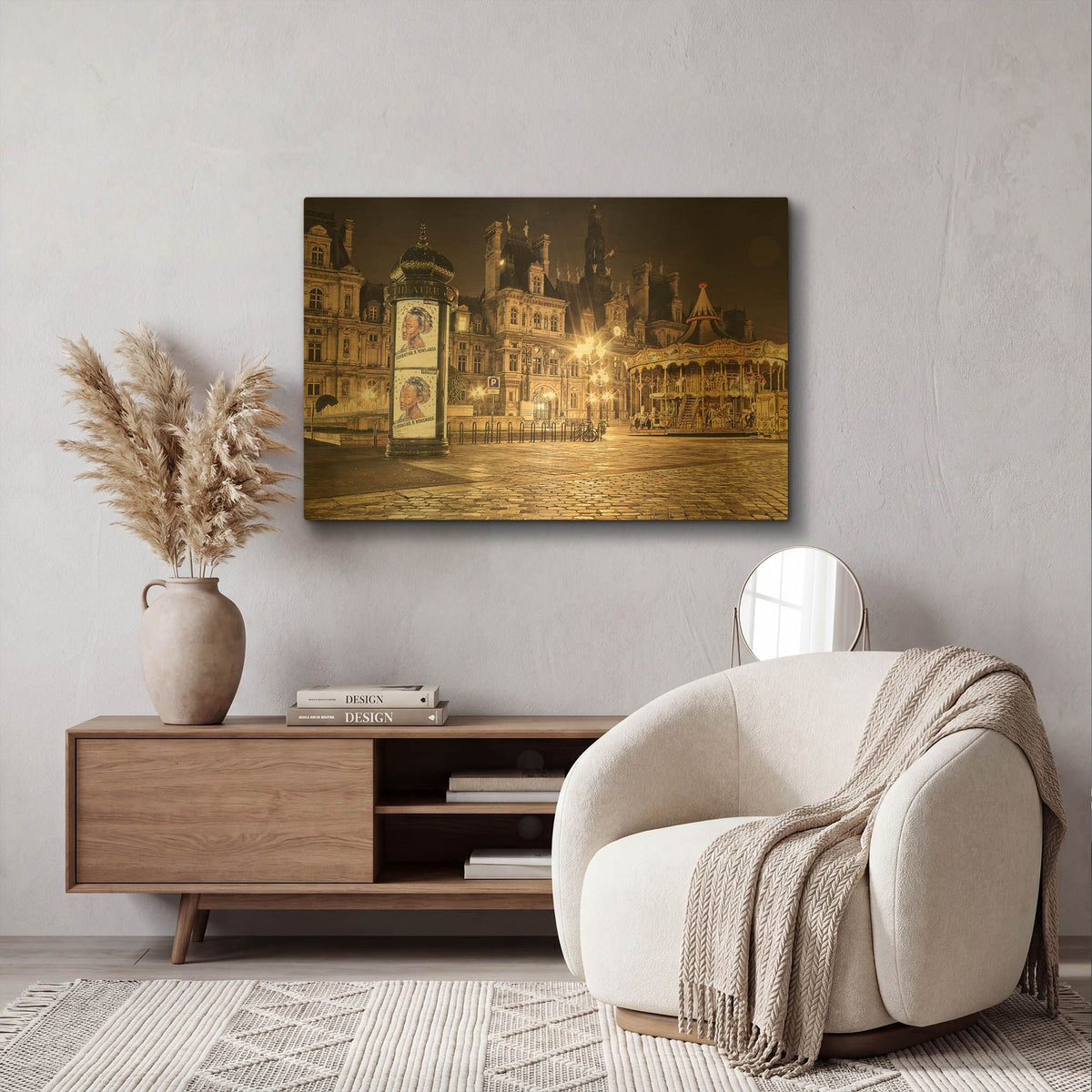 'Night Carnival' By Sebastien Lory Gold Metal Wall Art