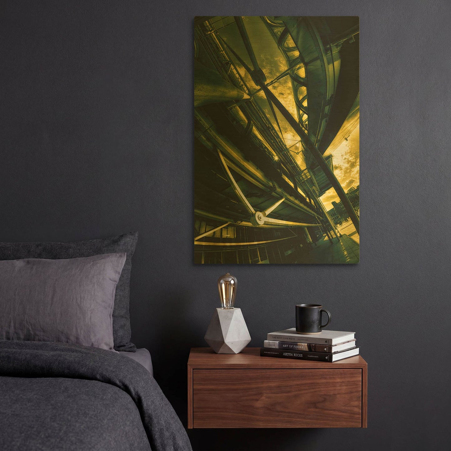 'Beaubourg' By Sebastien Lory Gold Metal Wall Art
