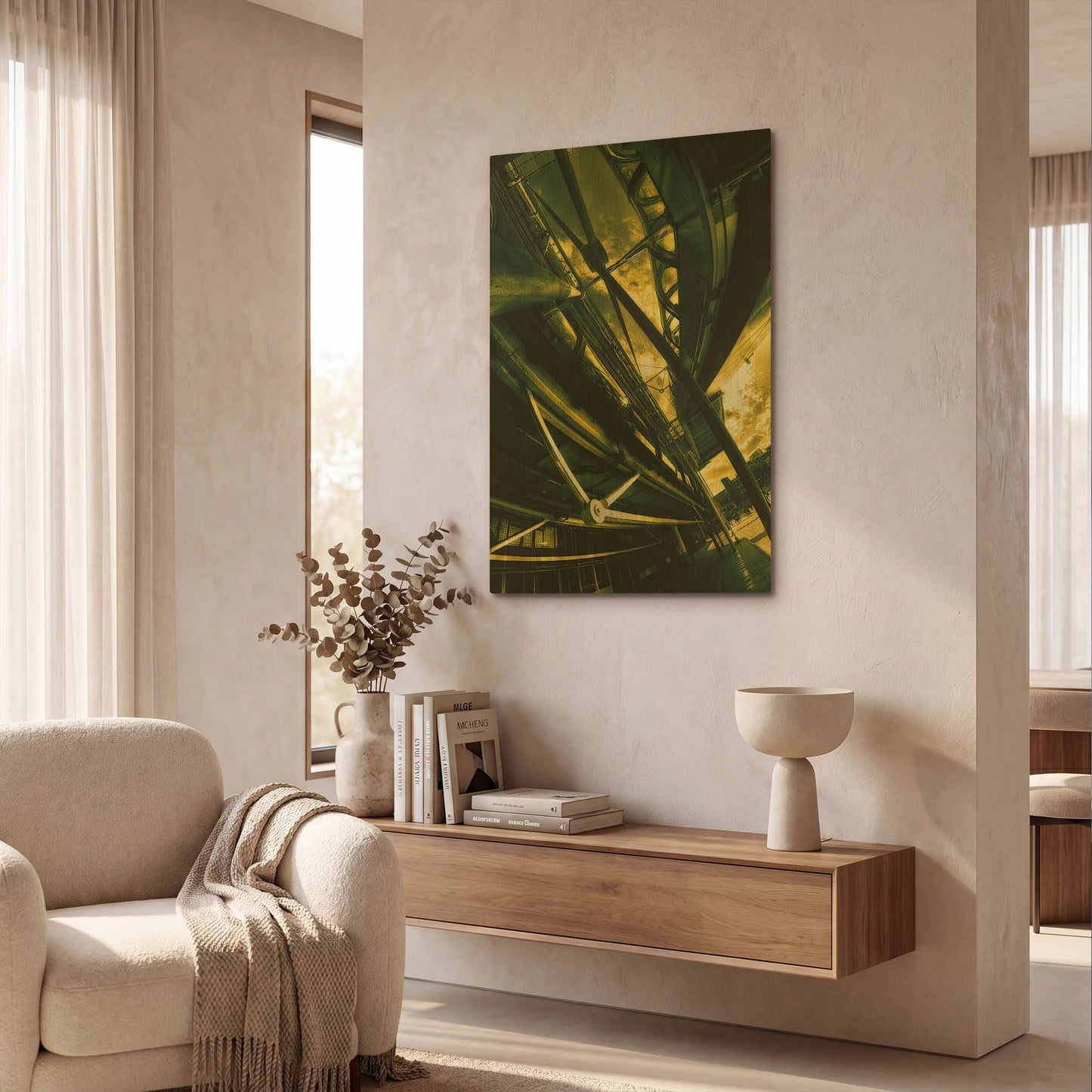 'Beaubourg' By Sebastien Lory Gold Metal Wall Art