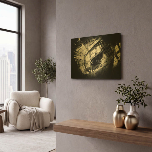 'Sanat stairs' By Sebastien Lory Gold Metal Wall Art