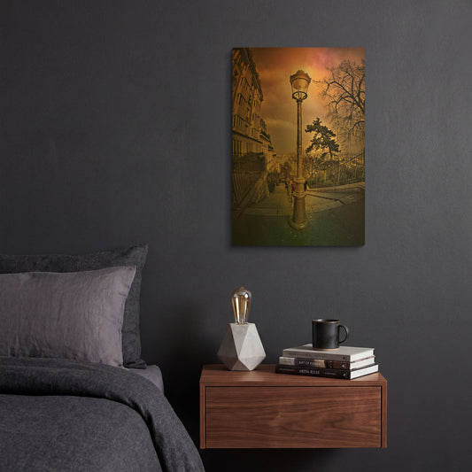 'Reverbere' By Sebastien Lory Gold Metal Wall Art