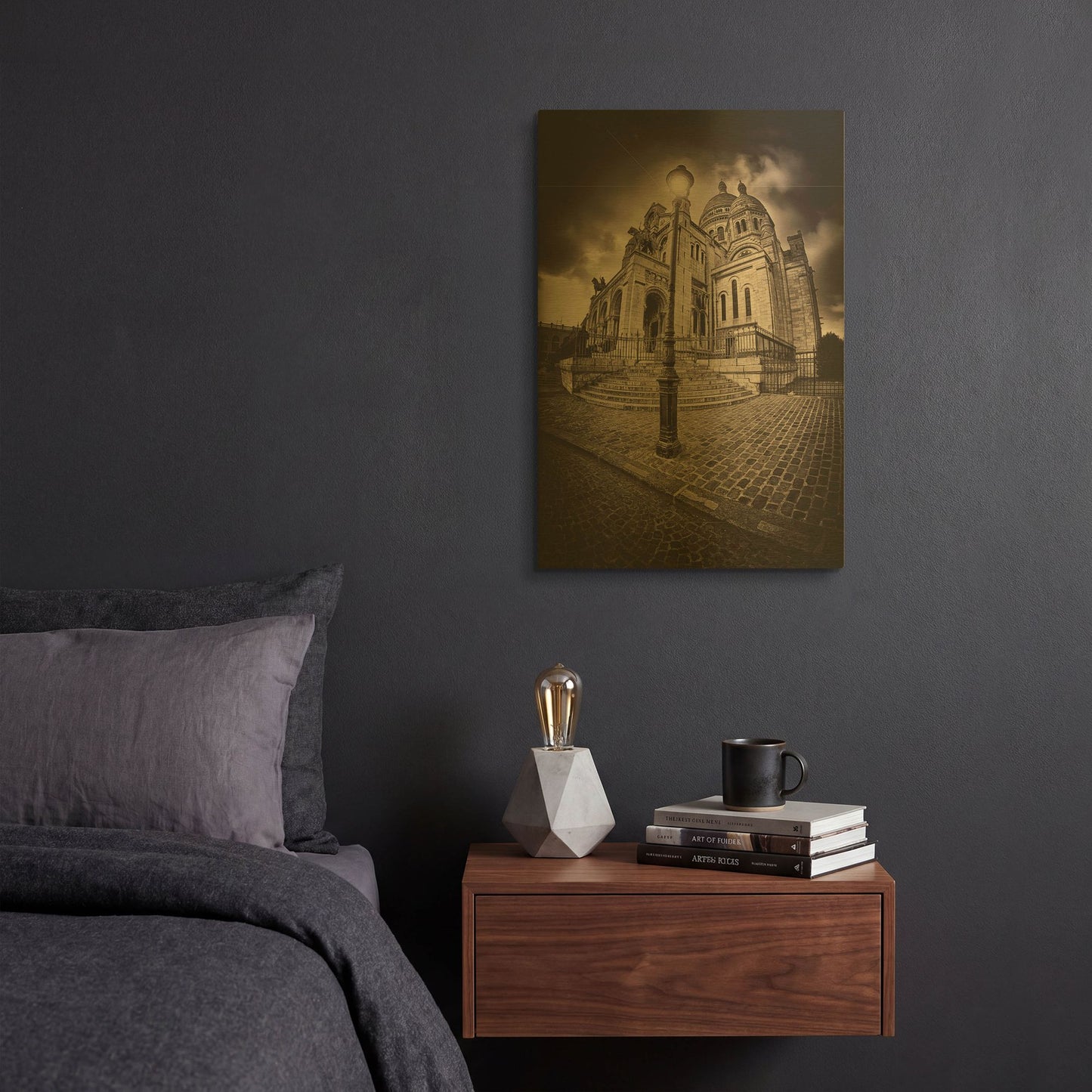 'Montemartre' By Sebastien Lory Gold Metal Wall Art