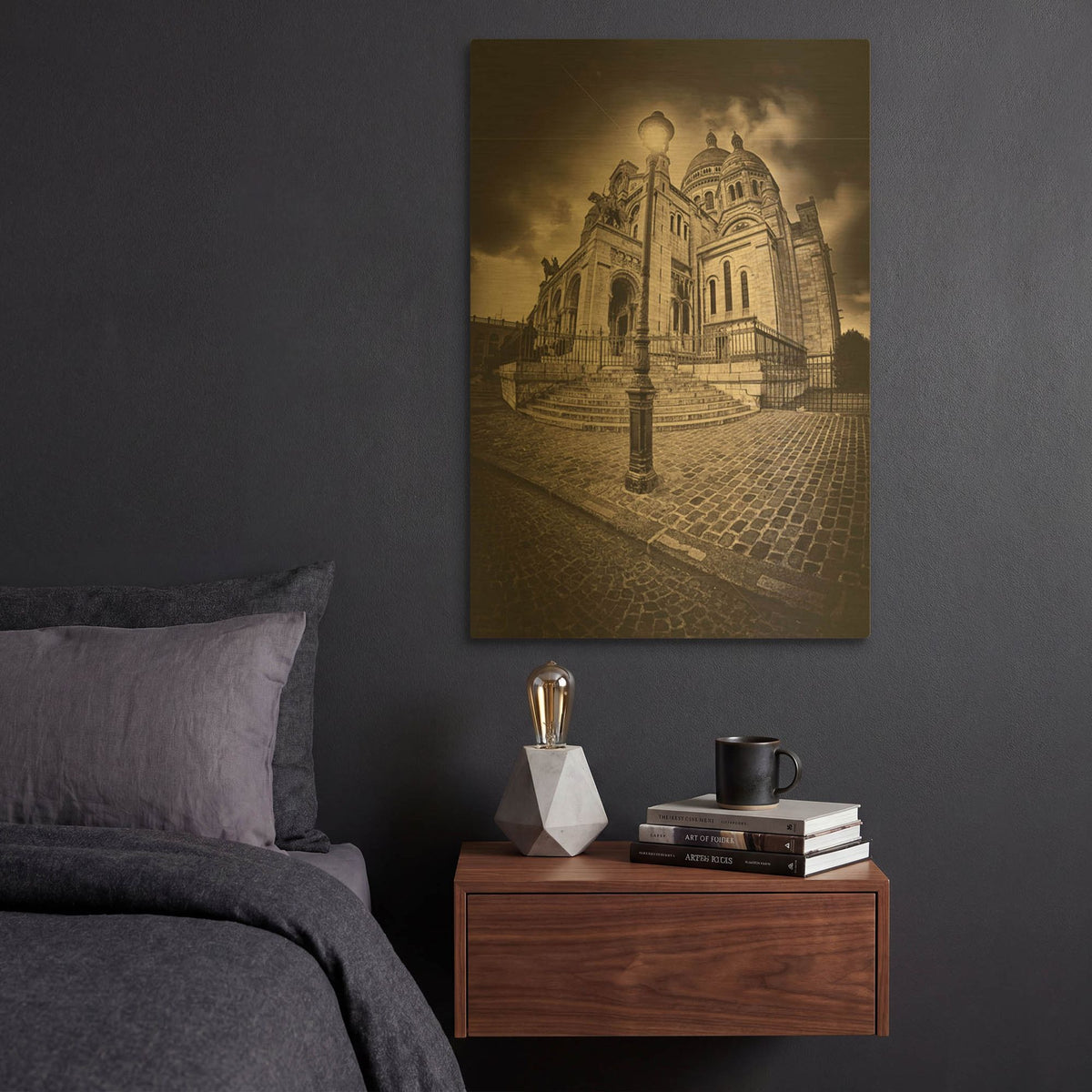 'Montemartre' By Sebastien Lory Gold Metal Wall Art