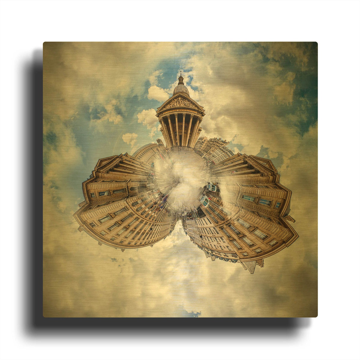 'Pantheon' By Sebastien Lory Gold Metal Wall Art