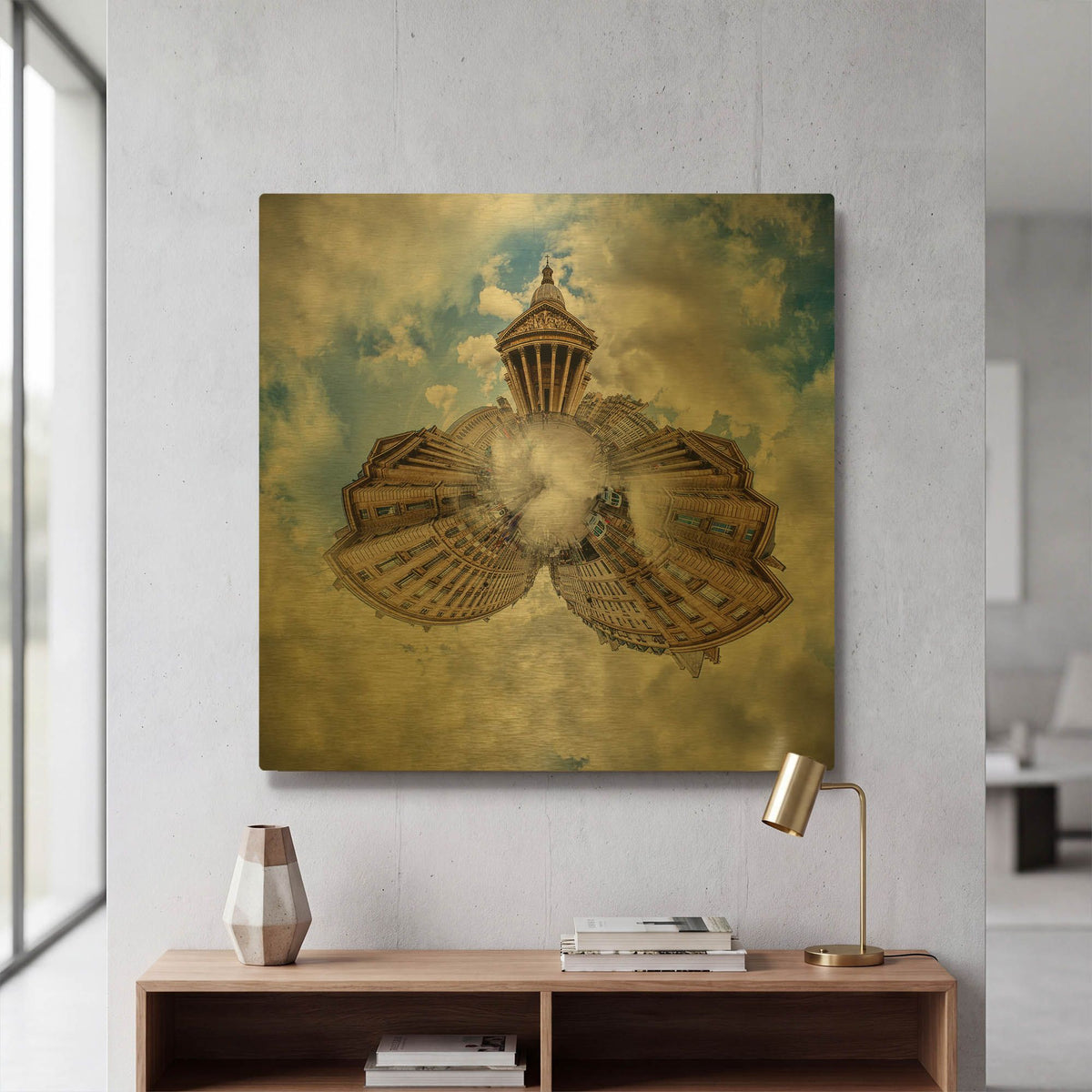 'Pantheon' By Sebastien Lory Gold Metal Wall Art