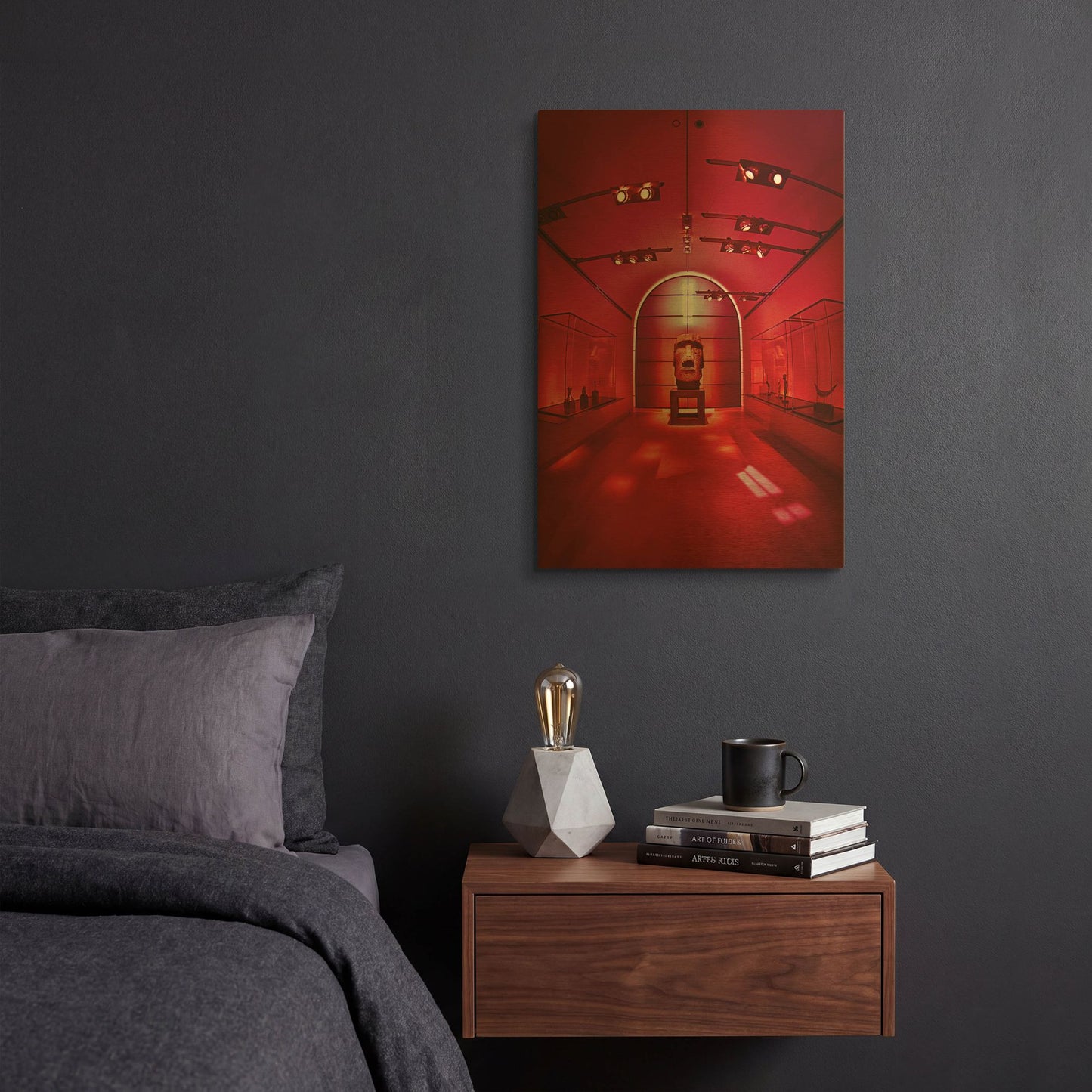 'Red Sculpture' By Sebastien Lory Gold Metal Wall Art