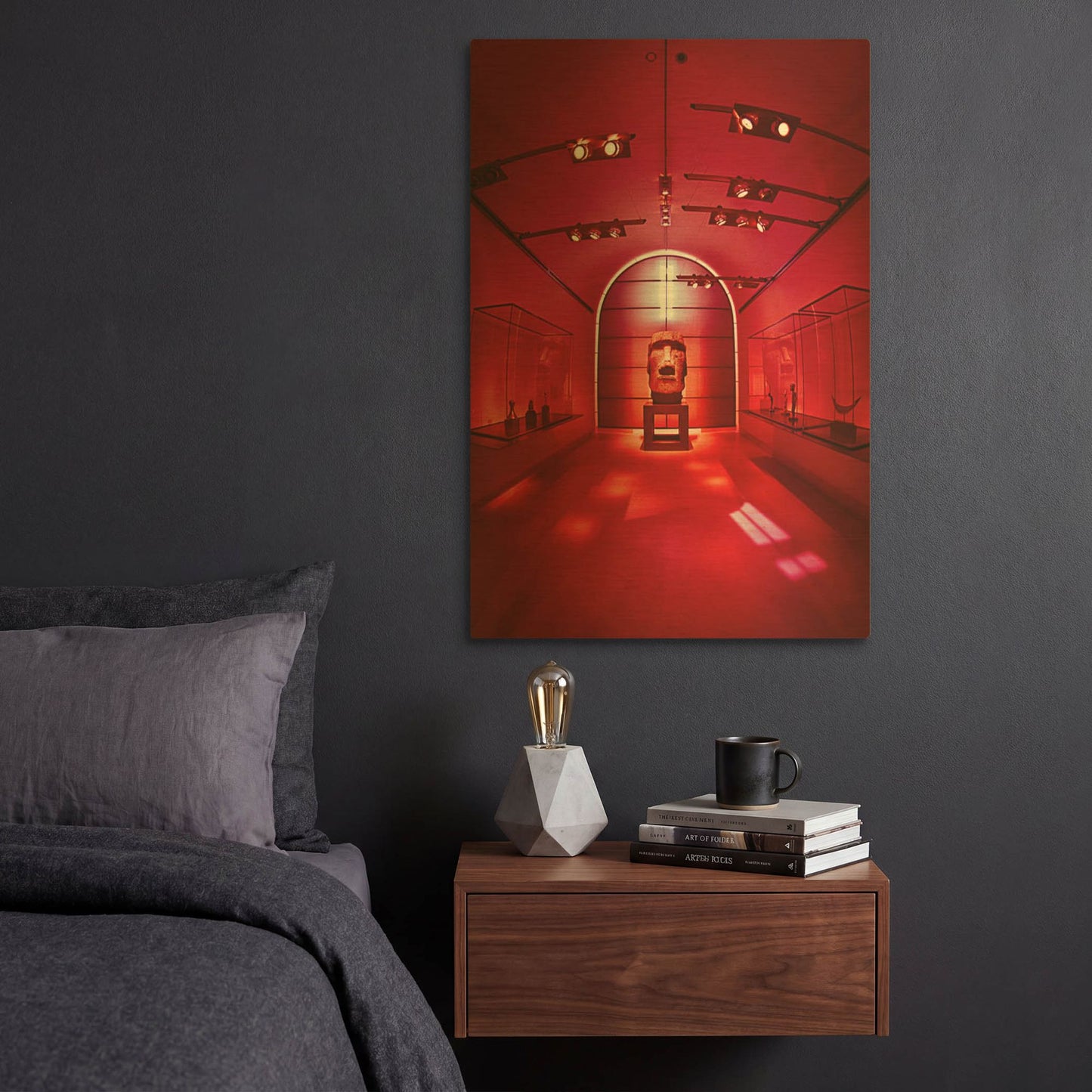 'Red Sculpture' By Sebastien Lory Gold Metal Wall Art