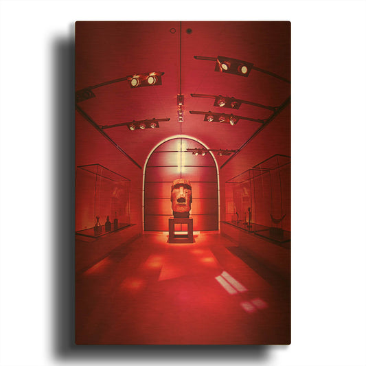 'Red Sculpture' By Sebastien Lory Gold Metal Wall Art