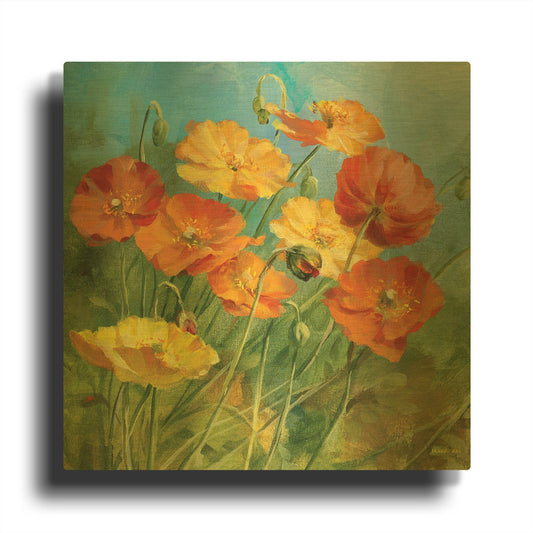 'Summer Field IV' By Danhui Nai Gold Metal Wall Art