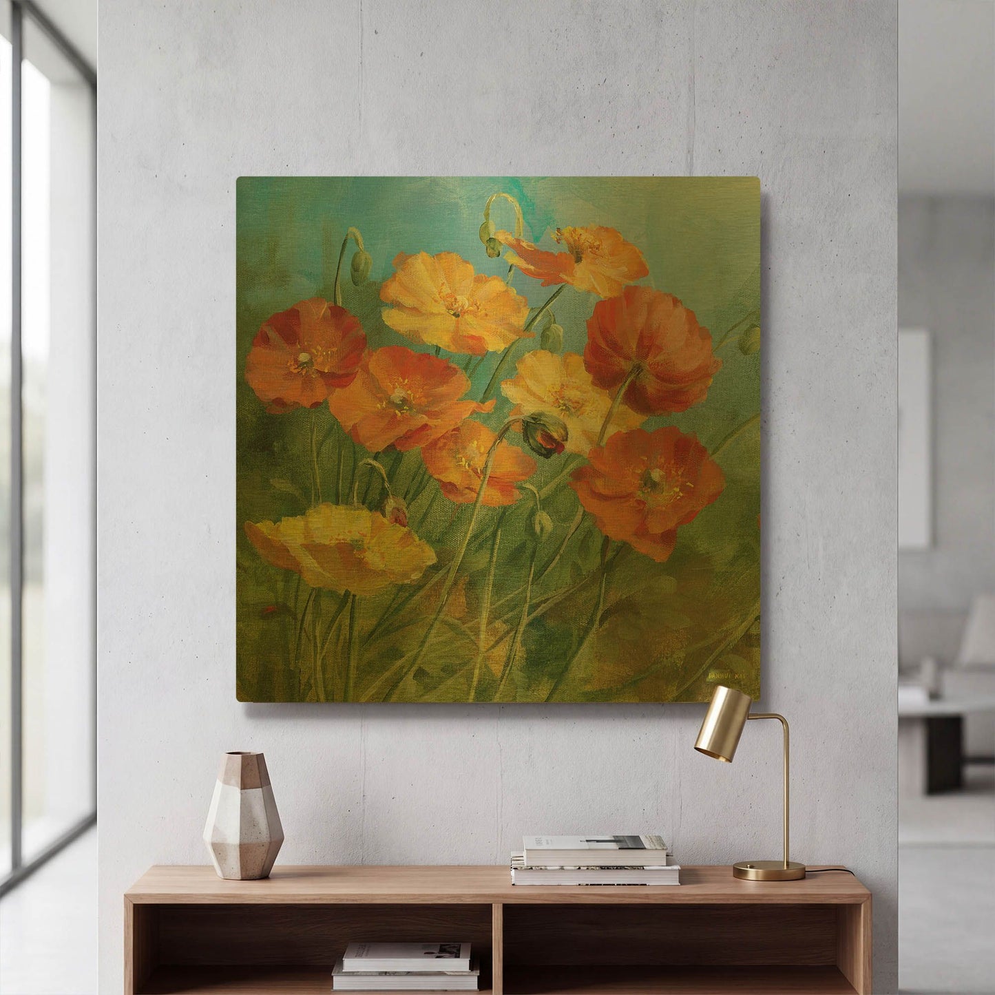 'Summer Field IV' By Danhui Nai Gold Metal Wall Art