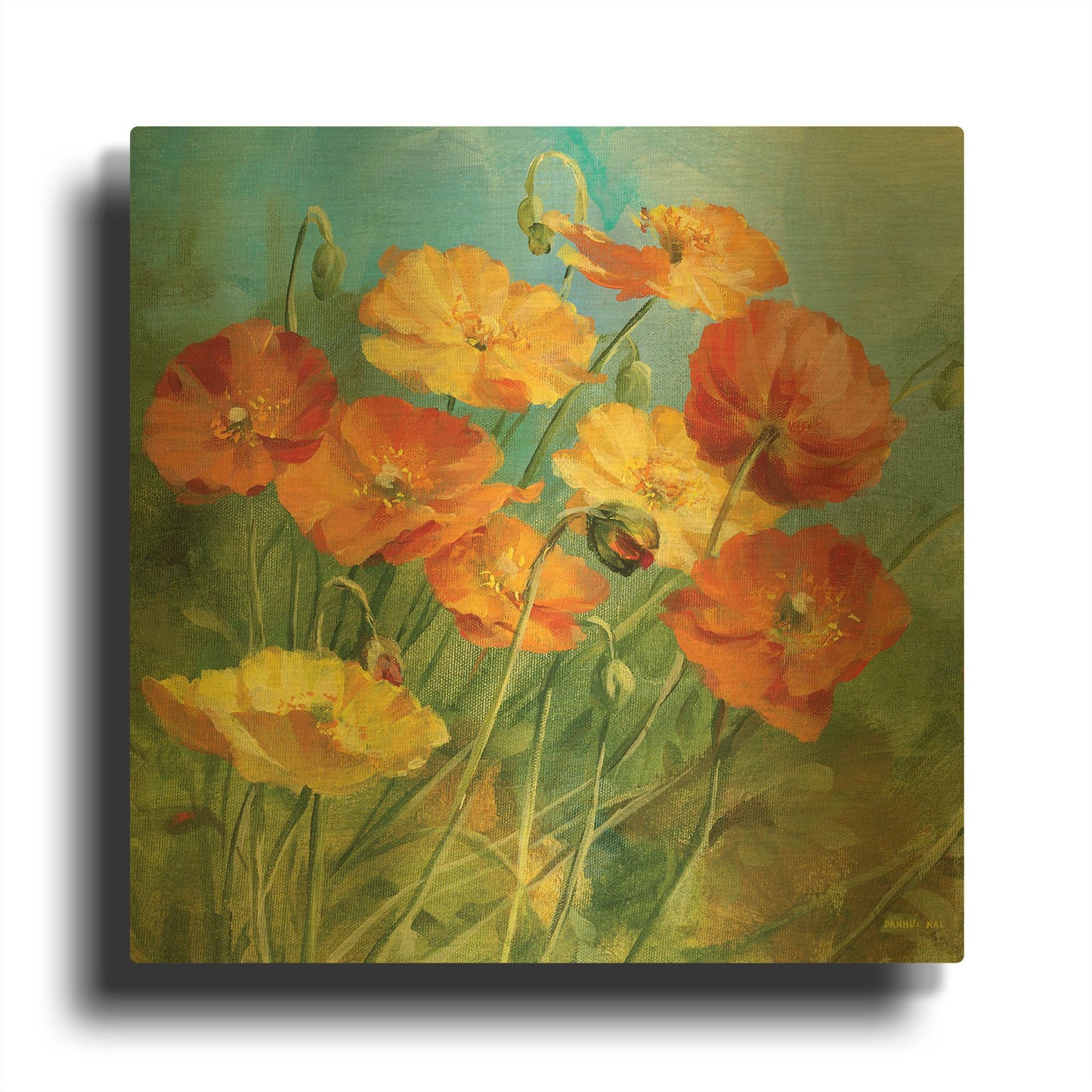 'Summer Field IV' By Danhui Nai Gold Metal Wall Art