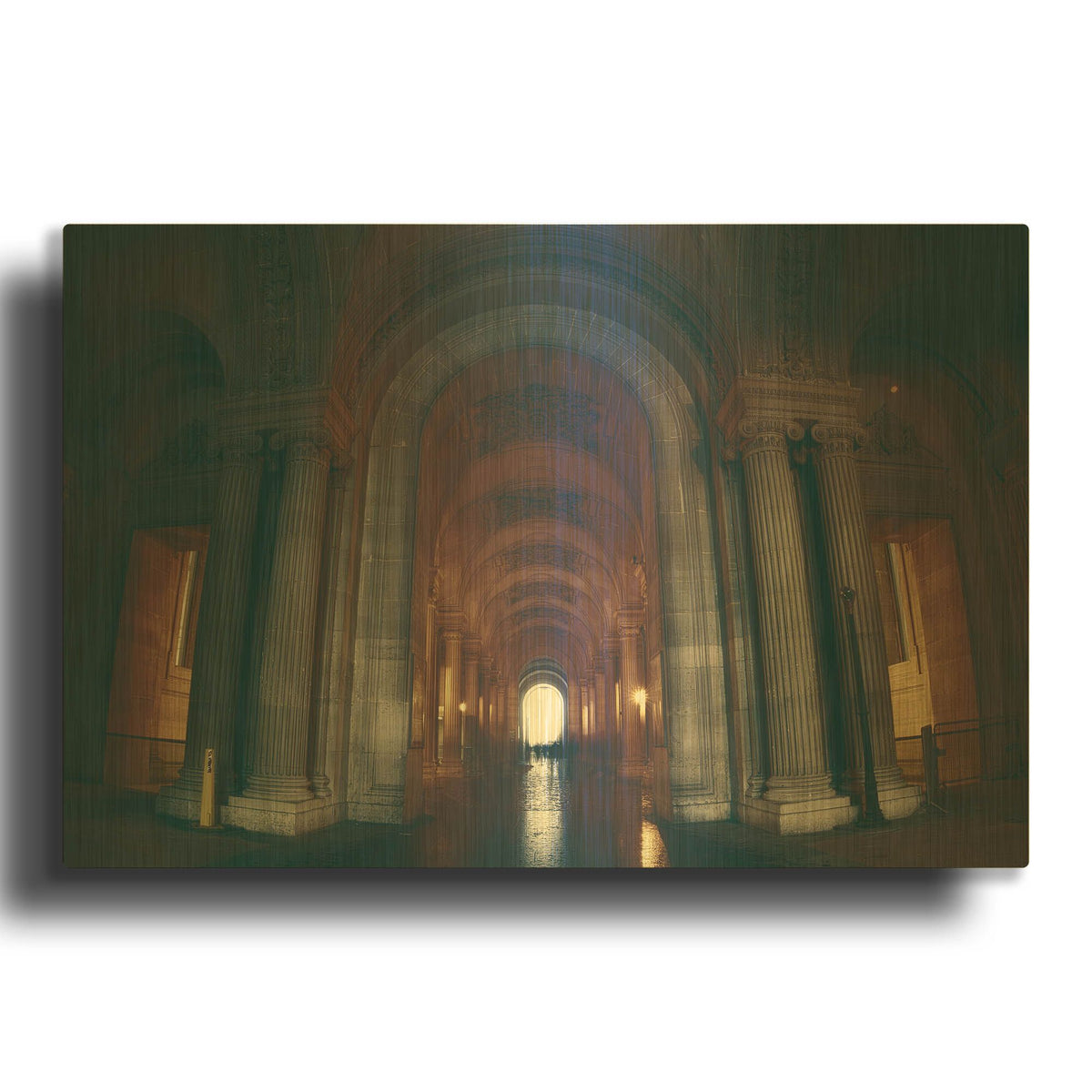 'Hall of Ghosts' By Sebastien Lory Gold Metal Wall Art