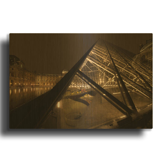 'Louvre 2' By Sebastien Lory Gold Metal Wall Art