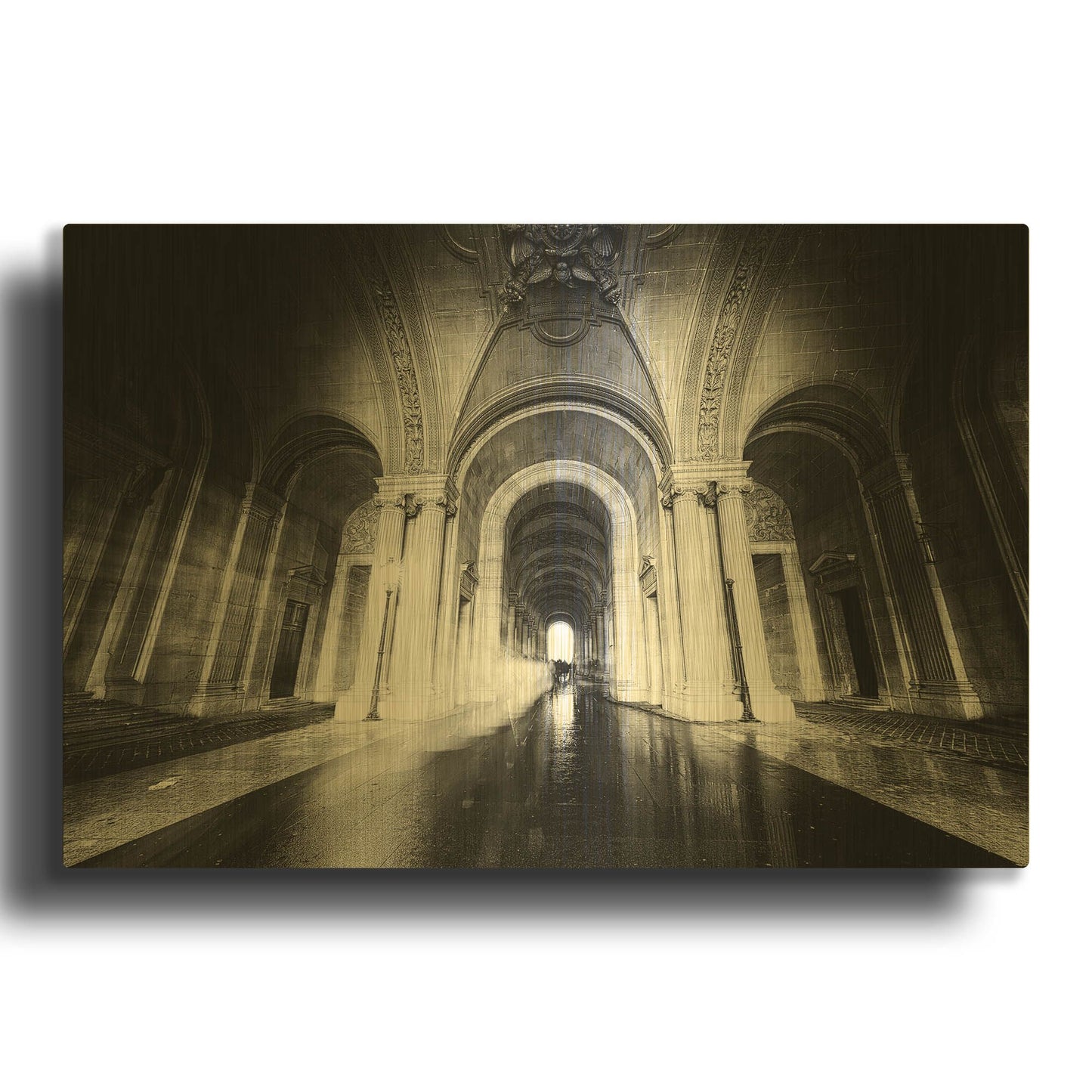 'Parisian Ghost' By Sebastien Lory Gold Metal Wall Art