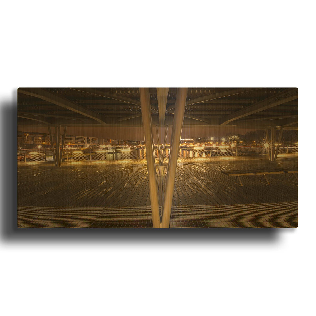 'Pont de Bercy' By Sebastien Lory Gold Metal Wall Art