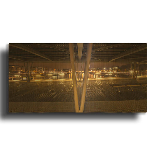 'Pont de Bercy' By Sebastien Lory Gold Metal Wall Art