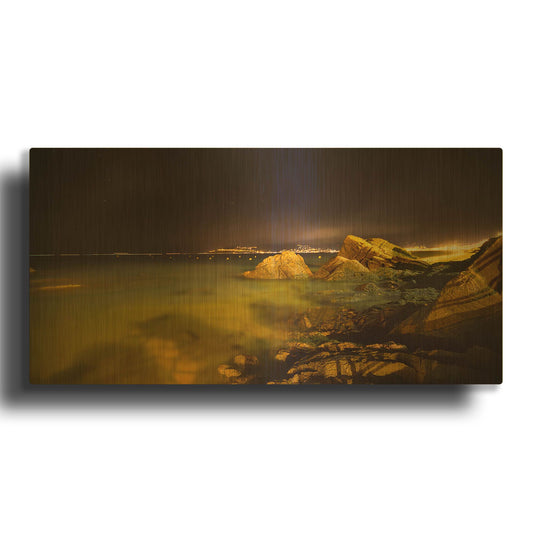 'Cannes La bocca' By Sebastien Lory Gold Metal Wall Art