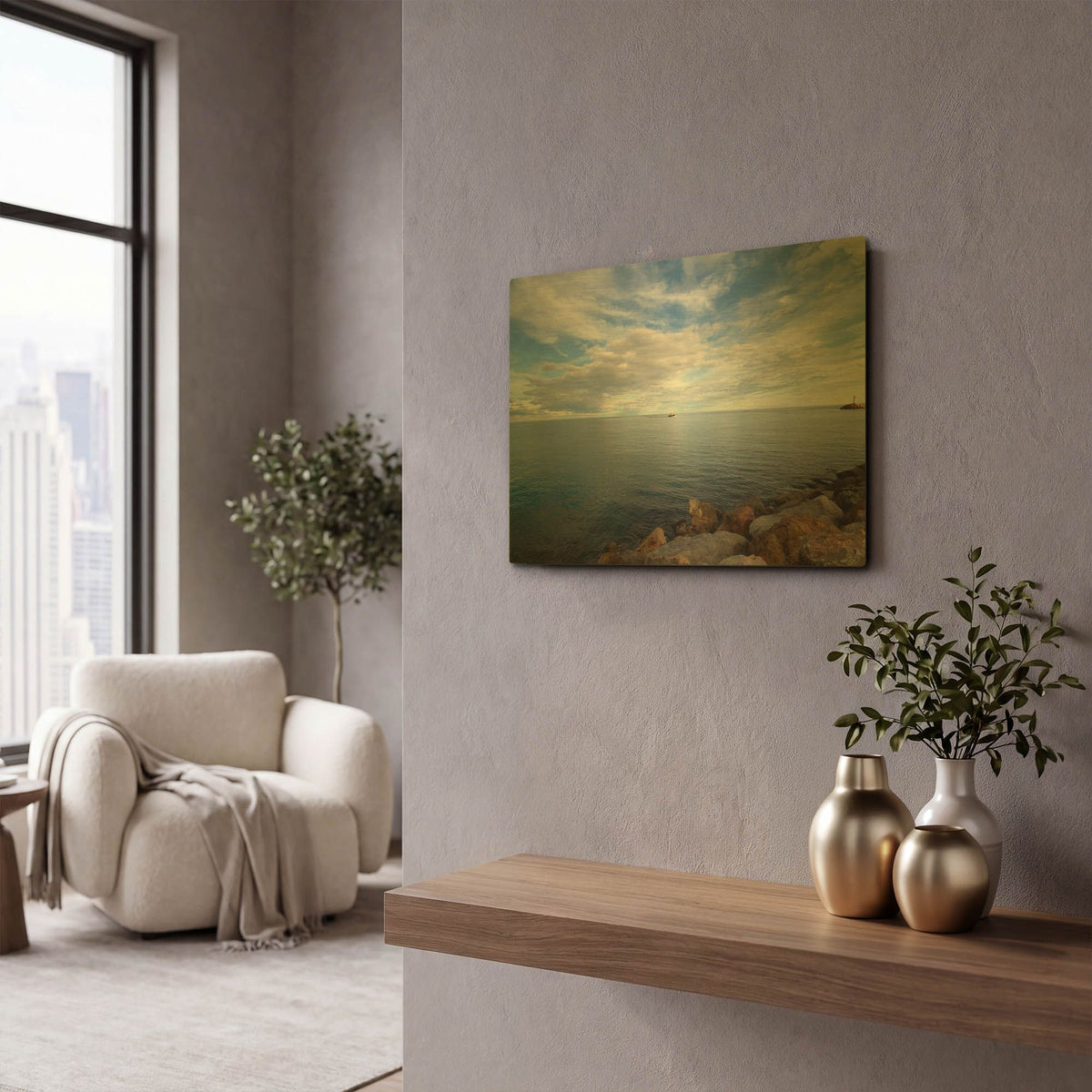 'St. Cyp' By Sebastien Lory Gold Metal Wall Art