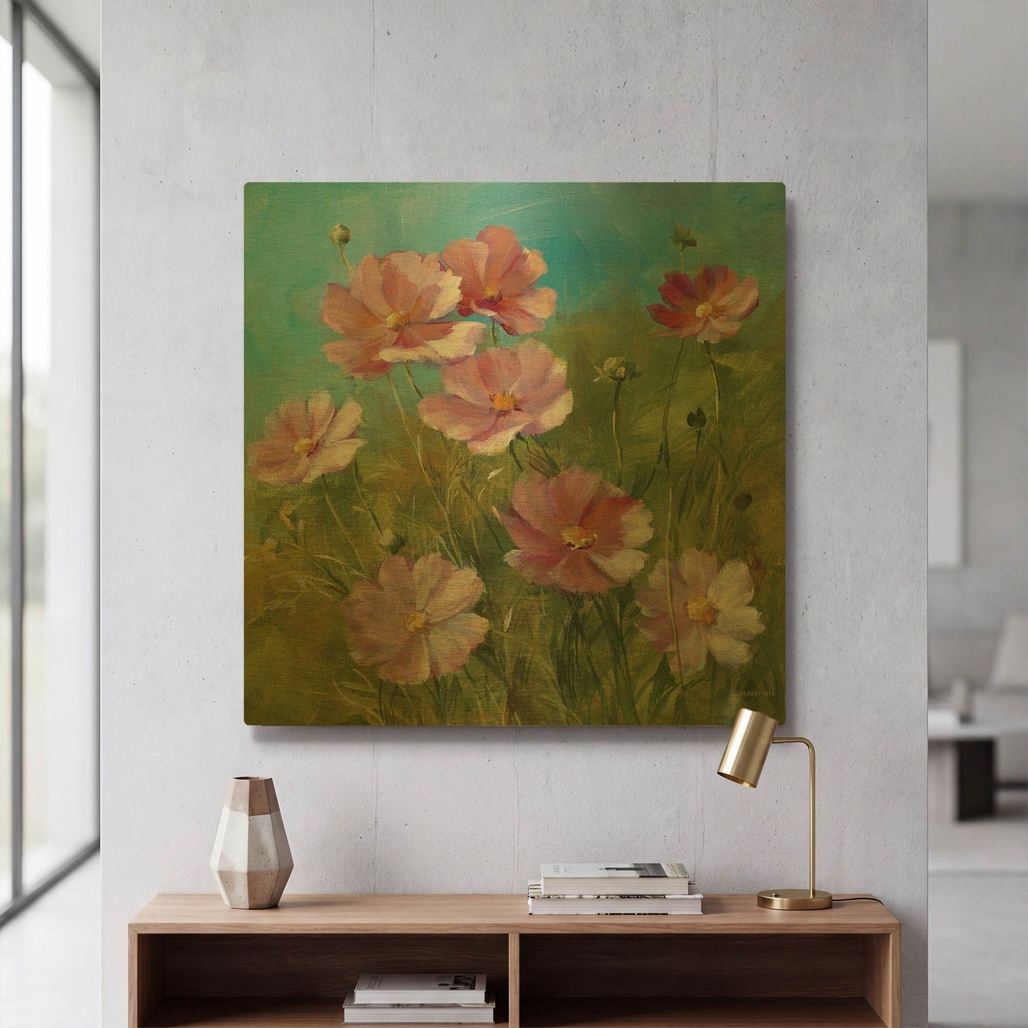 'Summer Field III' By Danhui Nai Gold Metal Wall Art