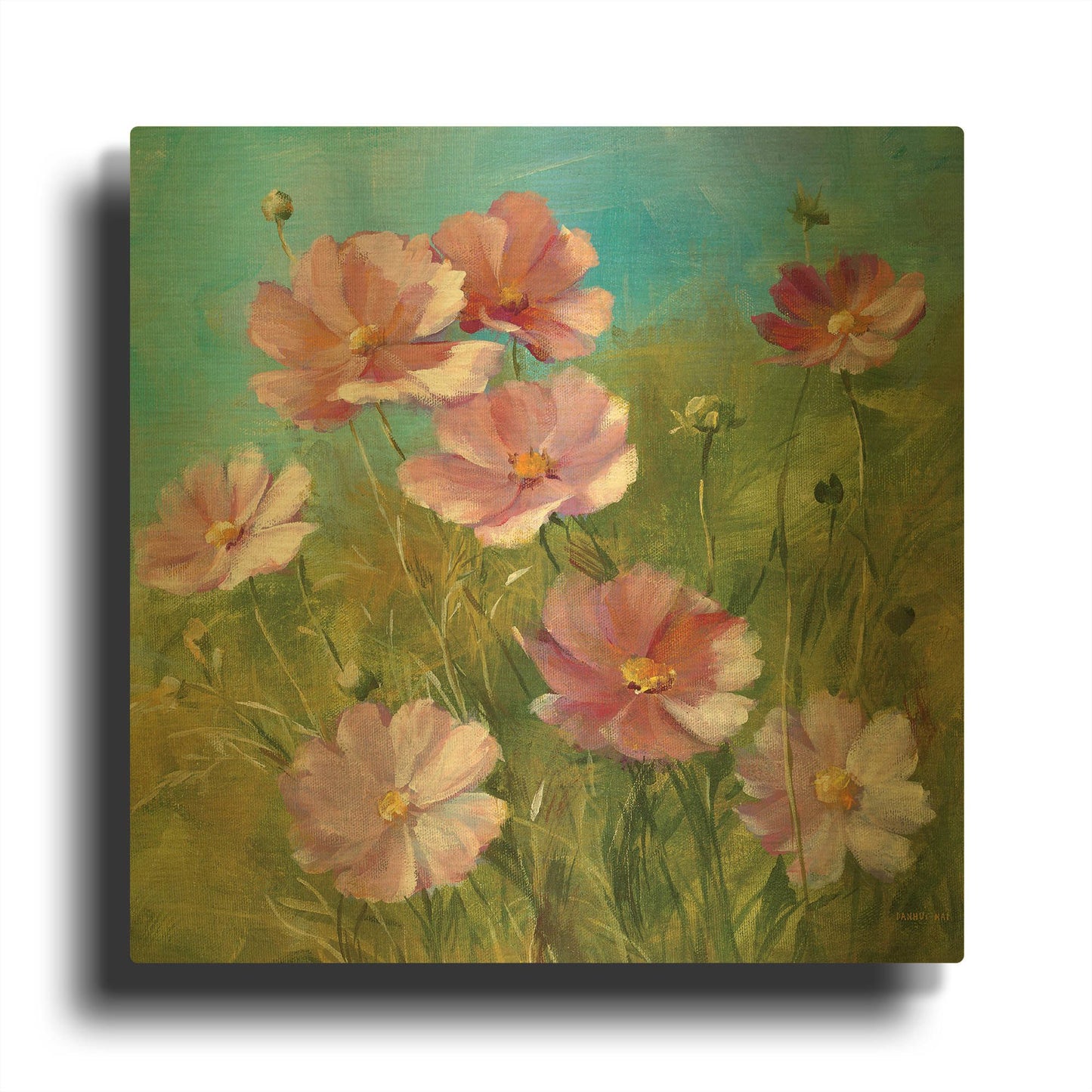 'Summer Field III' By Danhui Nai Gold Metal Wall Art
