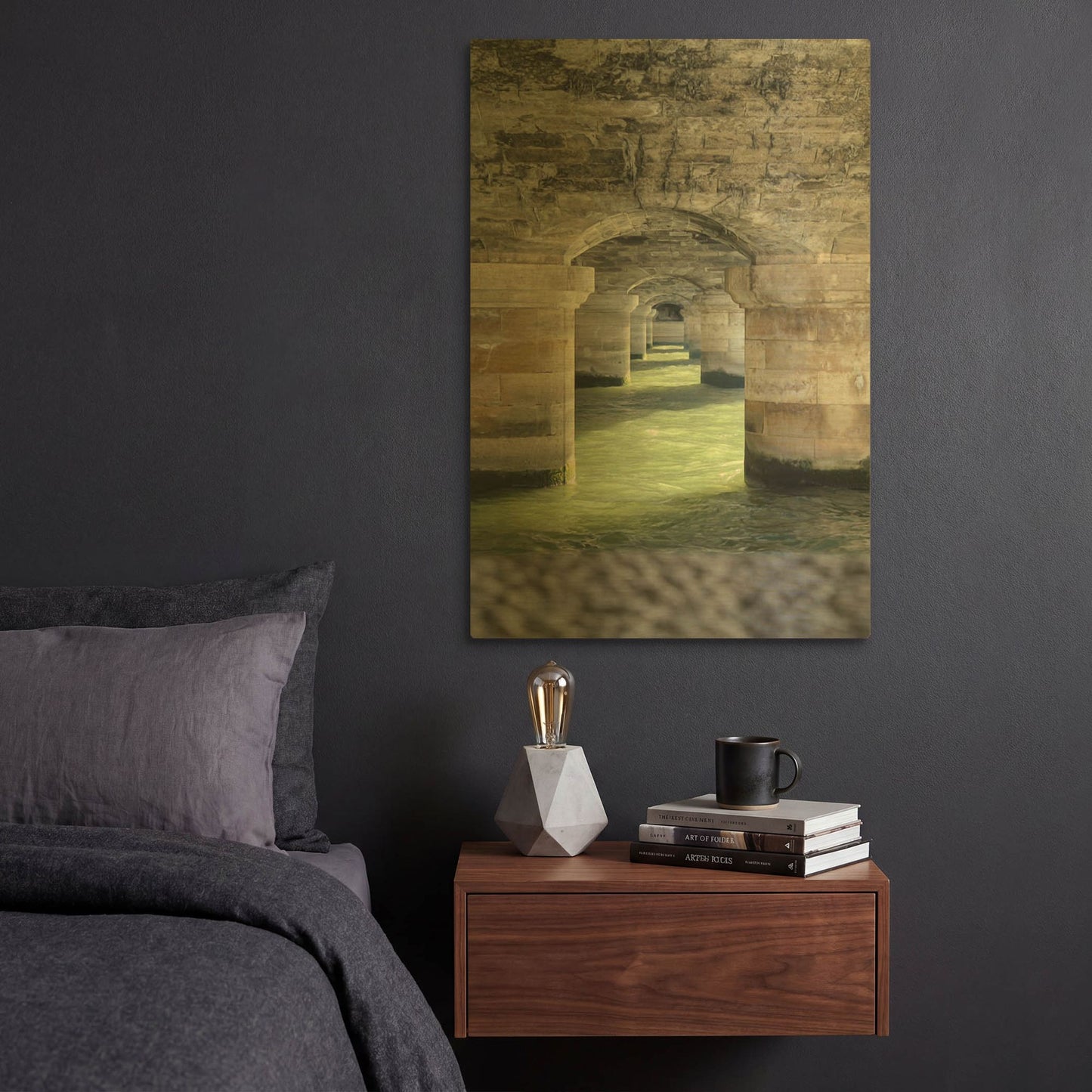 'Under' By Sebastien Lory Gold Metal Wall Art