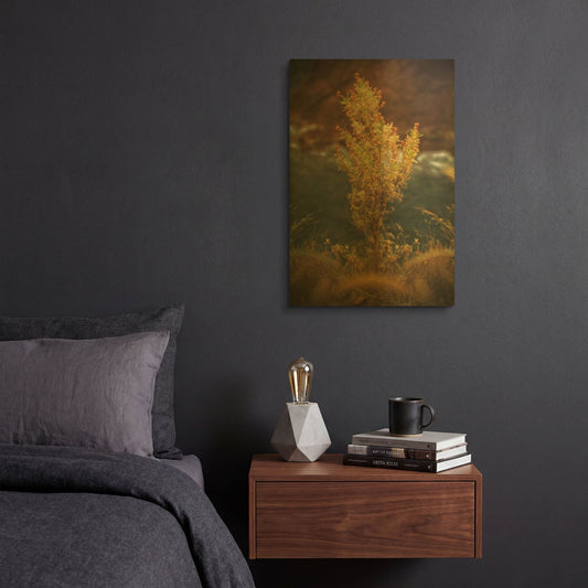 'View Point' By Sebastien Lory Gold Metal Wall Art