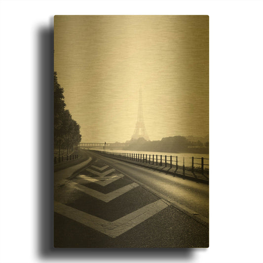 'Eiffel Tower II' By Sebastien Lory Gold Metal Wall Art