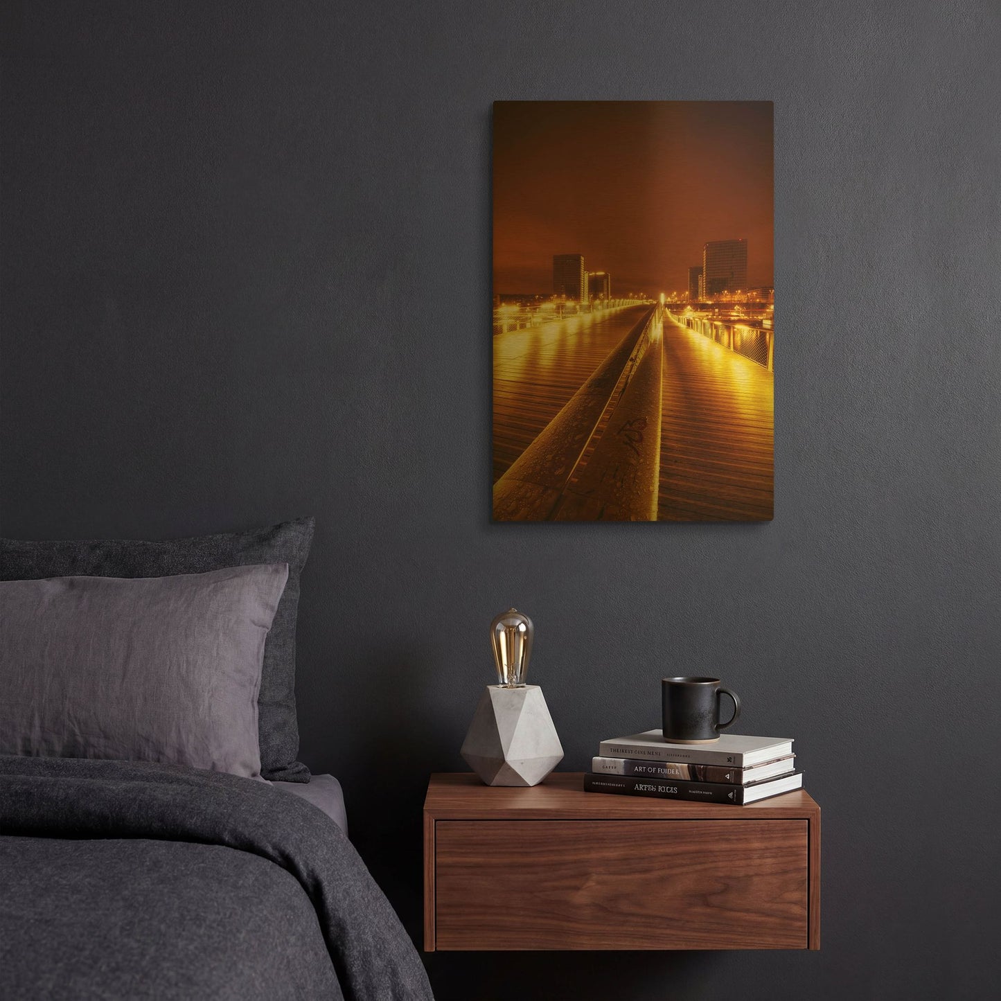 'Dynamic Object 1' By Sebastien Lory Gold Metal Wall Art