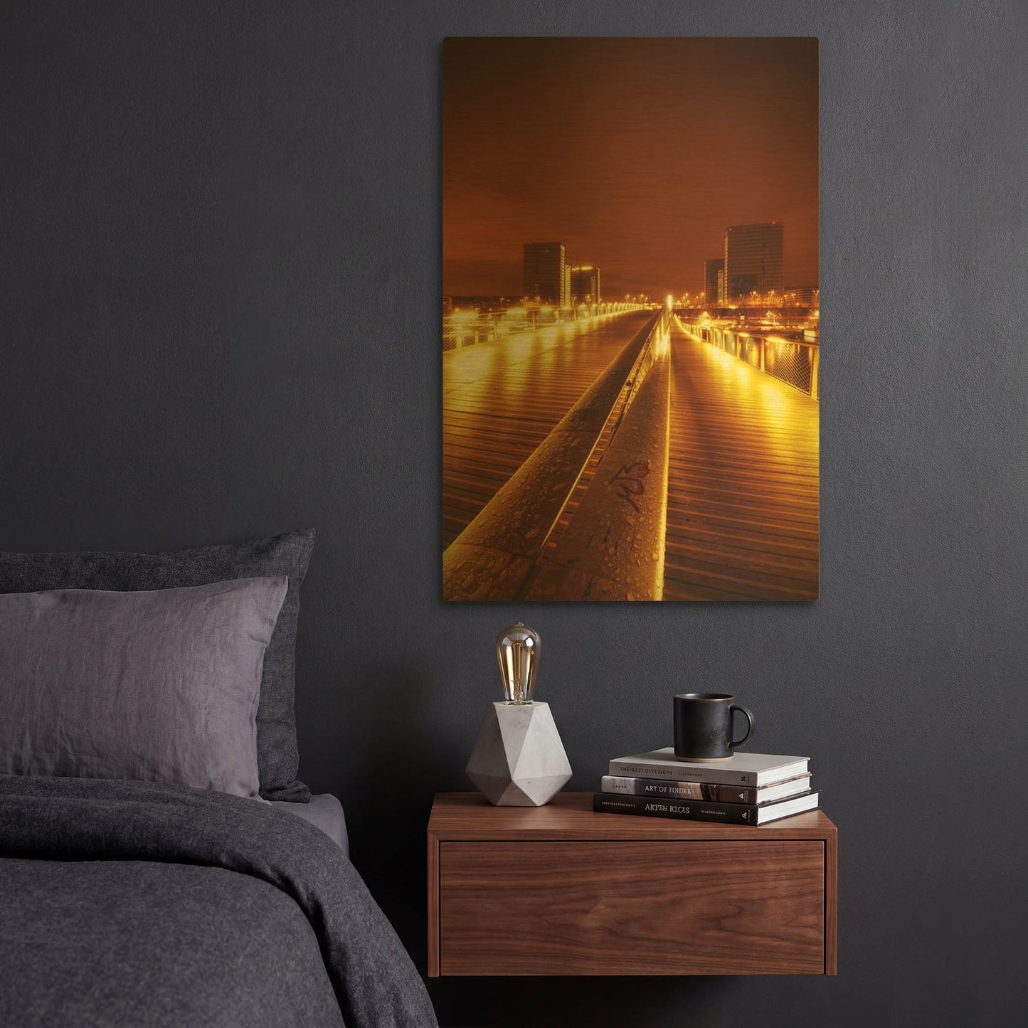 'Dynamic Object 1' By Sebastien Lory Gold Metal Wall Art