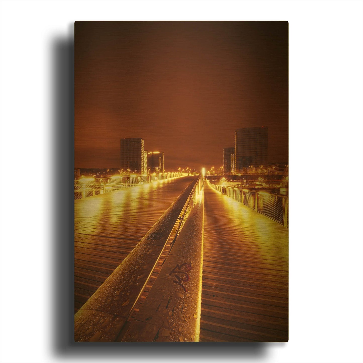 'Dynamic Object 1' By Sebastien Lory Gold Metal Wall Art