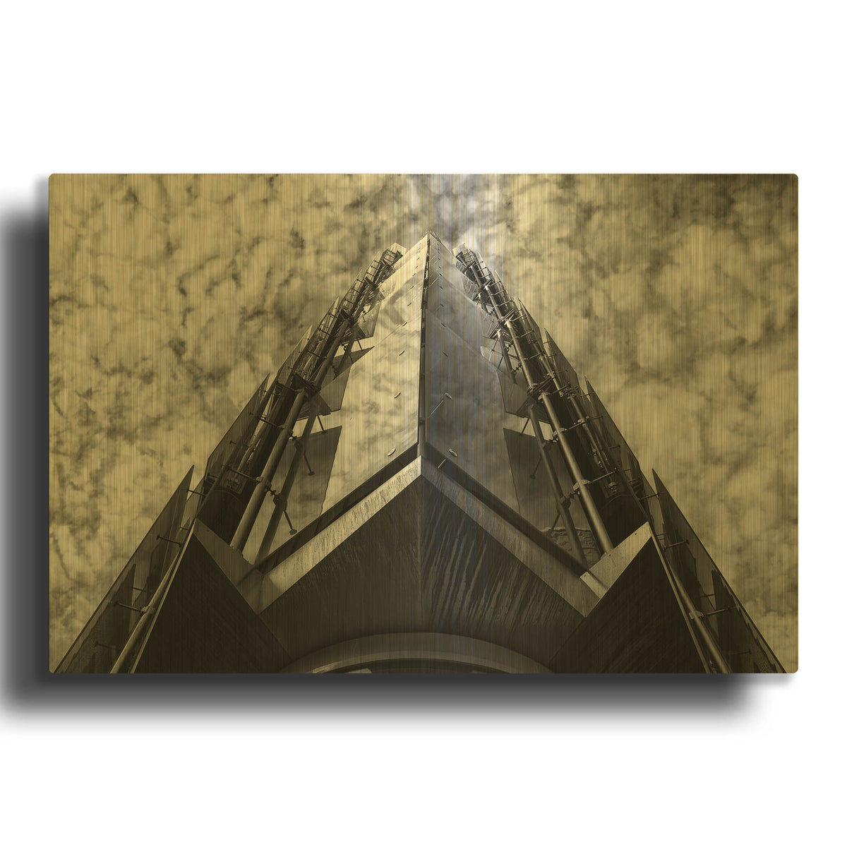 'Bt Issy' By Sebastien Lory Gold Metal Wall Art