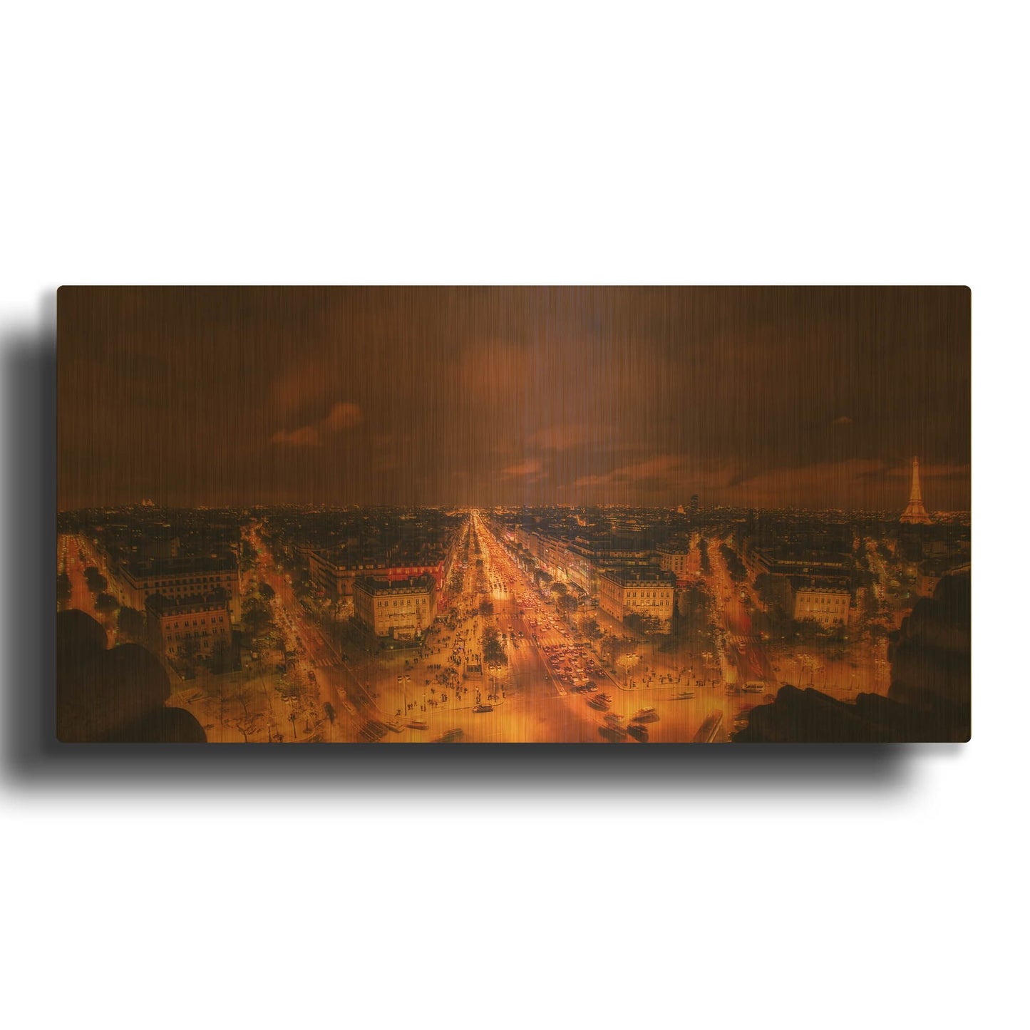 'From Arc De Triomphe' By Sebastien Lory Gold Metal Wall Art