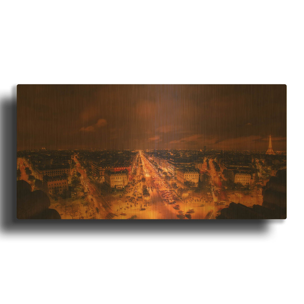 'From Arc De Triomphe' By Sebastien Lory Gold Metal Wall Art
