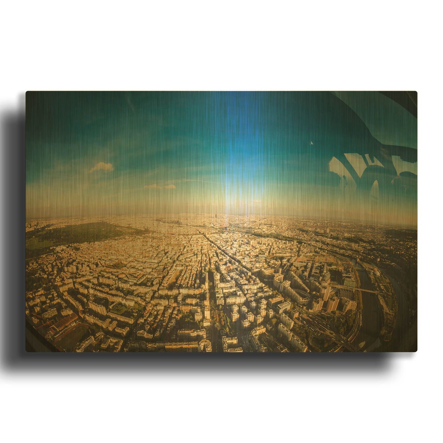 'Urban Sky' By Sebastien Lory Gold Metal Wall Art
