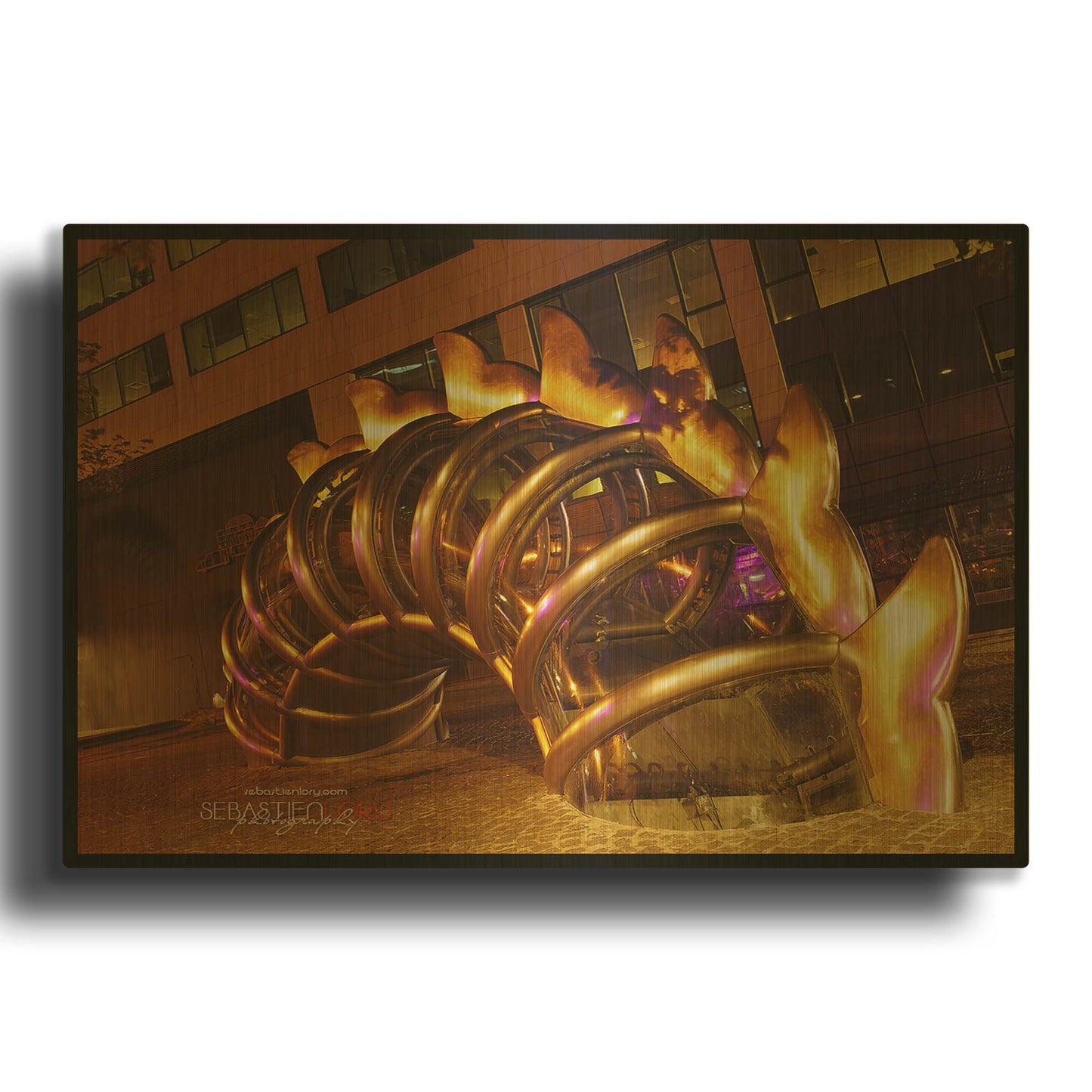 'Nuit Blanche' By Sebastien Lory Gold Metal Wall Art