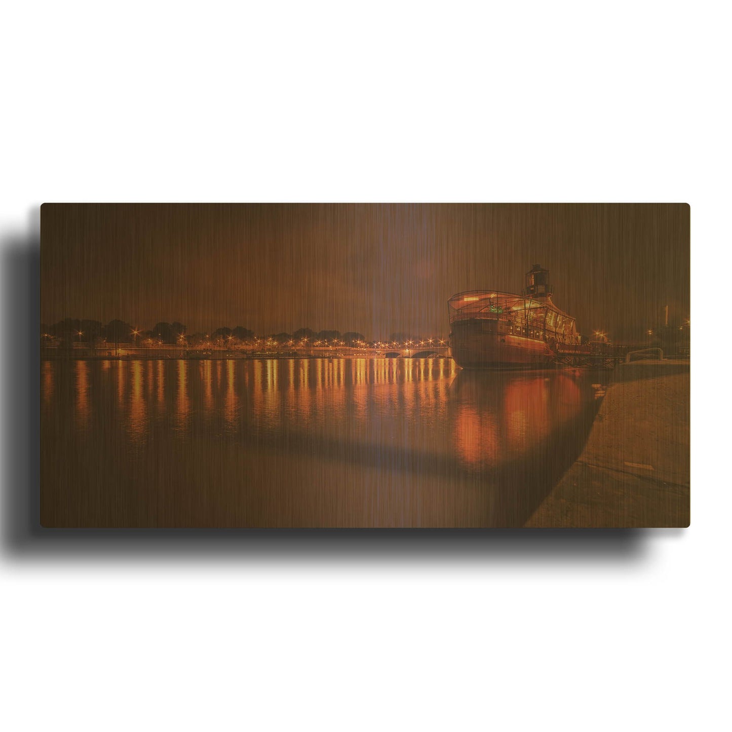 'Paris Lost Boat' By Sebastien Lory Gold Metal Wall Art