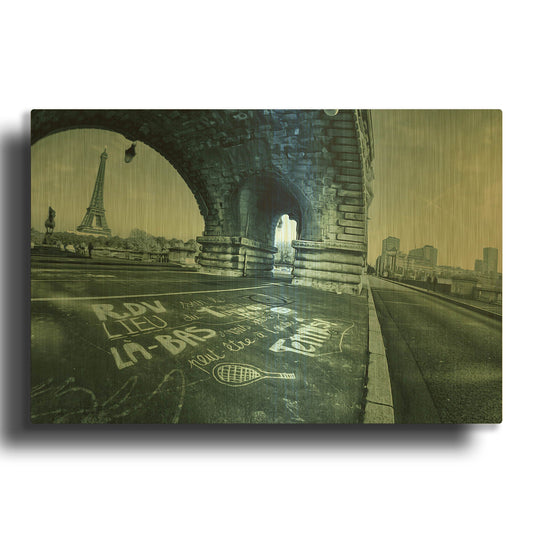 'Paris Tennis' By Sebastien Lory Gold Metal Wall Art