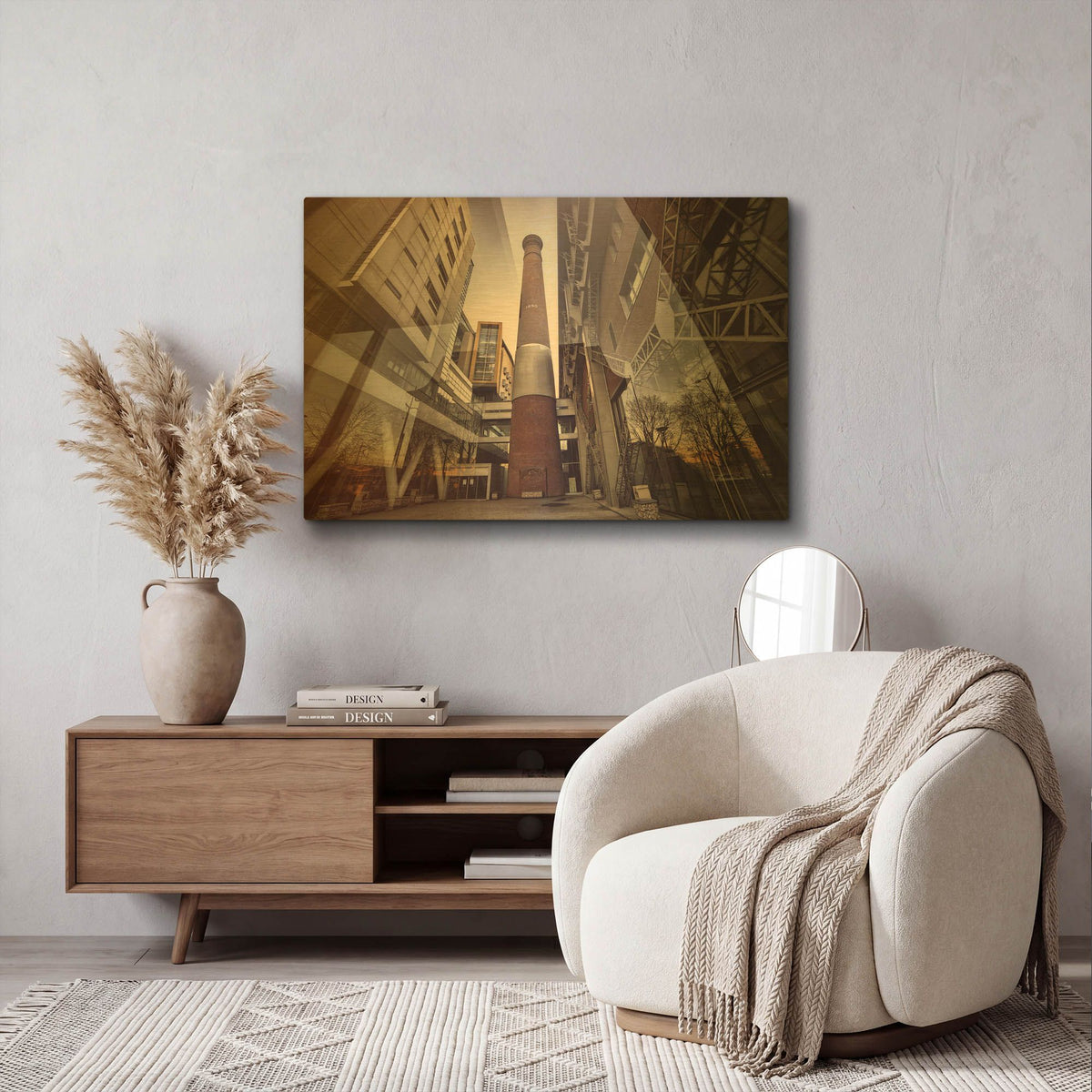 'Université Architecture' By Sebastien Lory Gold Metal Wall Art