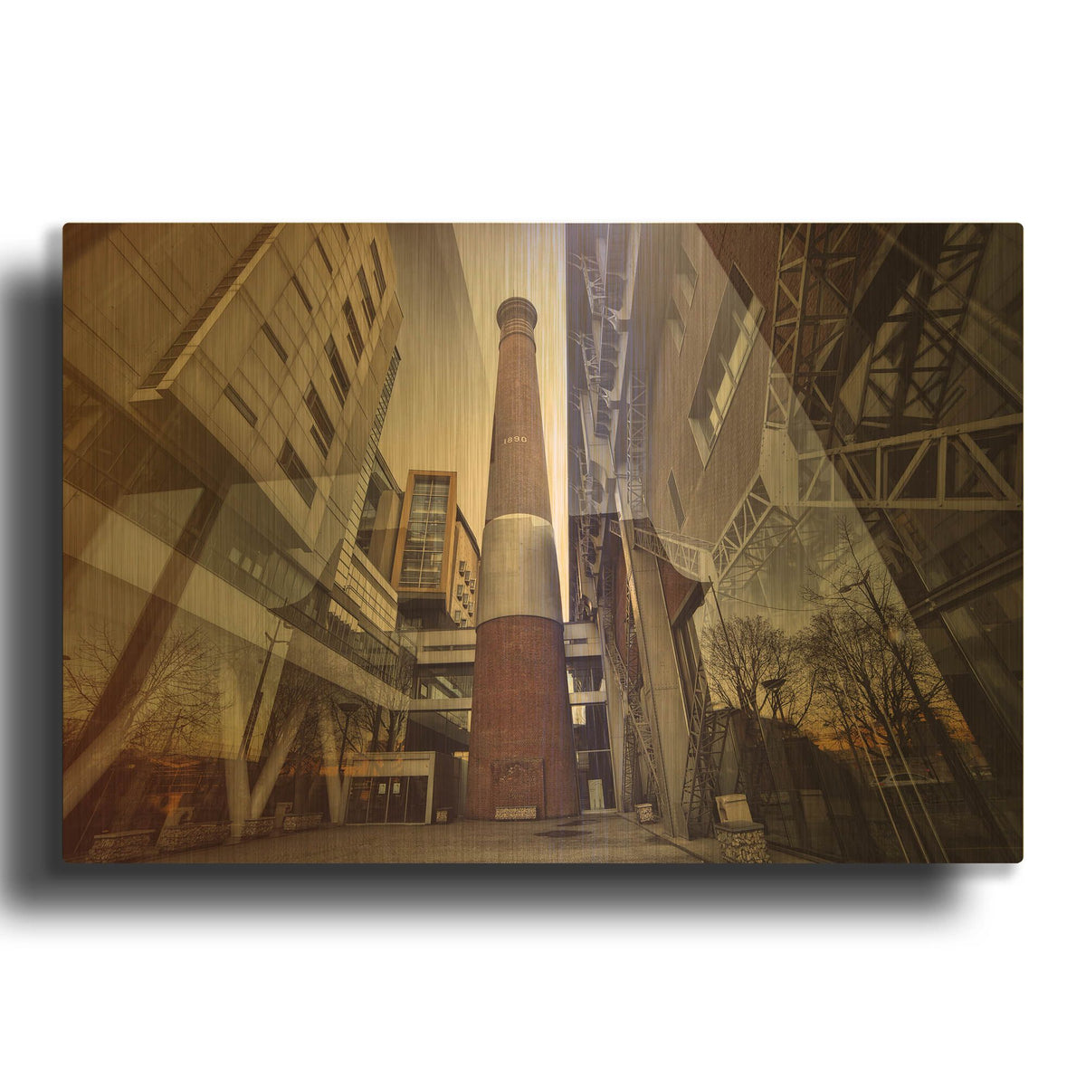 'Université Architecture' By Sebastien Lory Gold Metal Wall Art