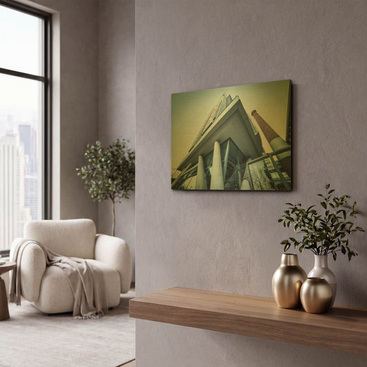 'Université Architecture3' By Sebastien Lory Gold Metal Wall Art