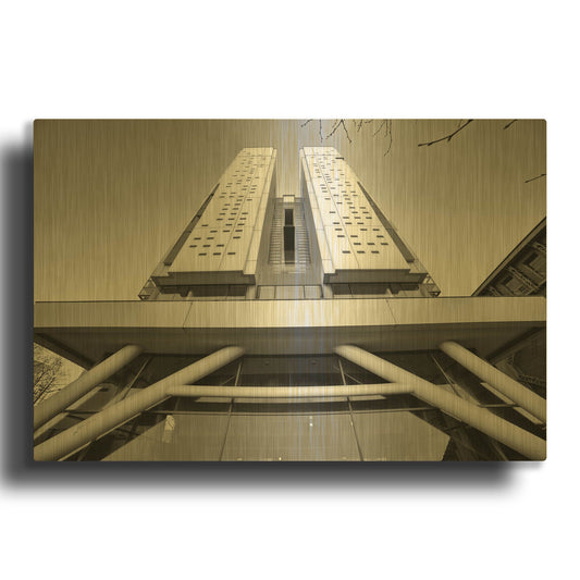 'Université Architecture 4' By Sebastien Lory Gold Metal Wall Art