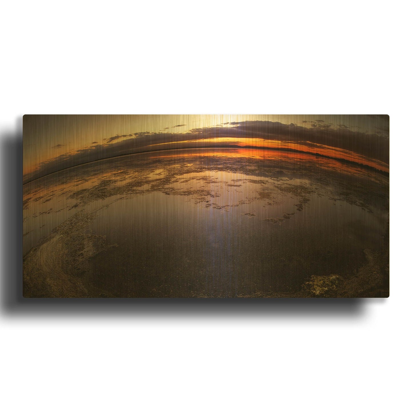 'Etang St Cyp Color' By Sebastien Lory Gold Metal Wall Art
