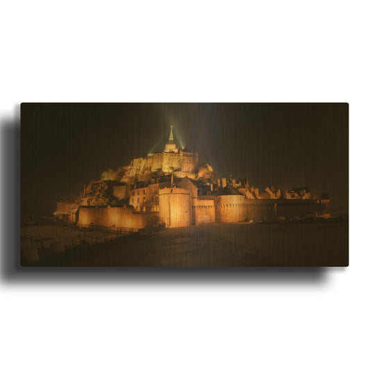 'Mont St Michel' By Sebastien Lory Gold Metal Wall Art