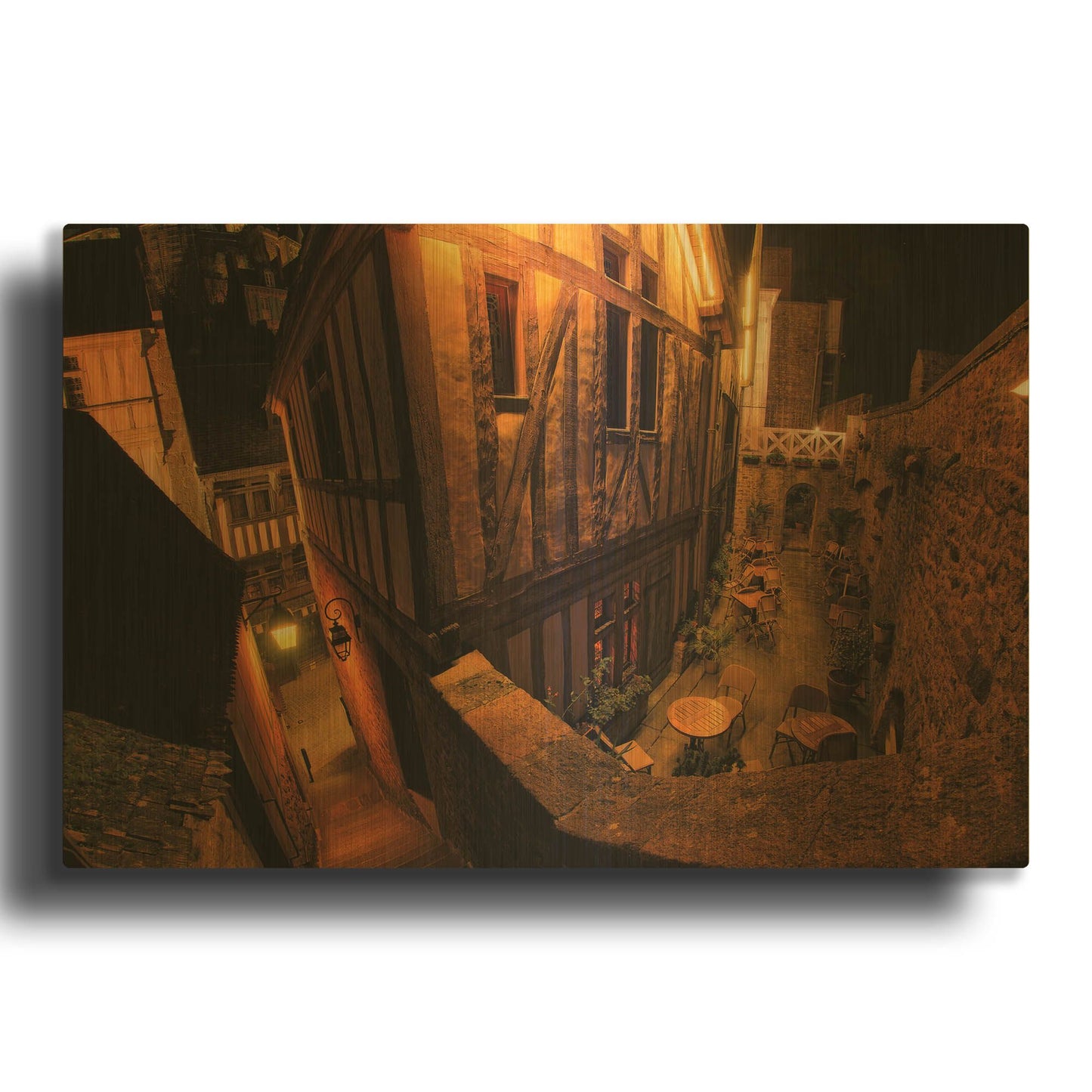'St Michel 2' By Sebastien Lory Gold Metal Wall Art