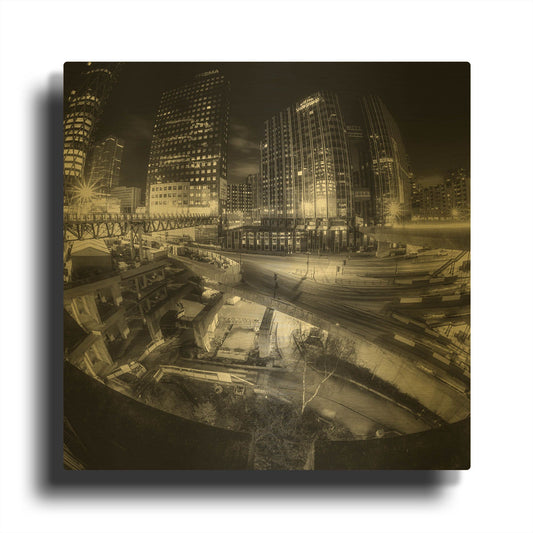 'Defense Bw' By Sebastien Lory Gold Metal Wall Art