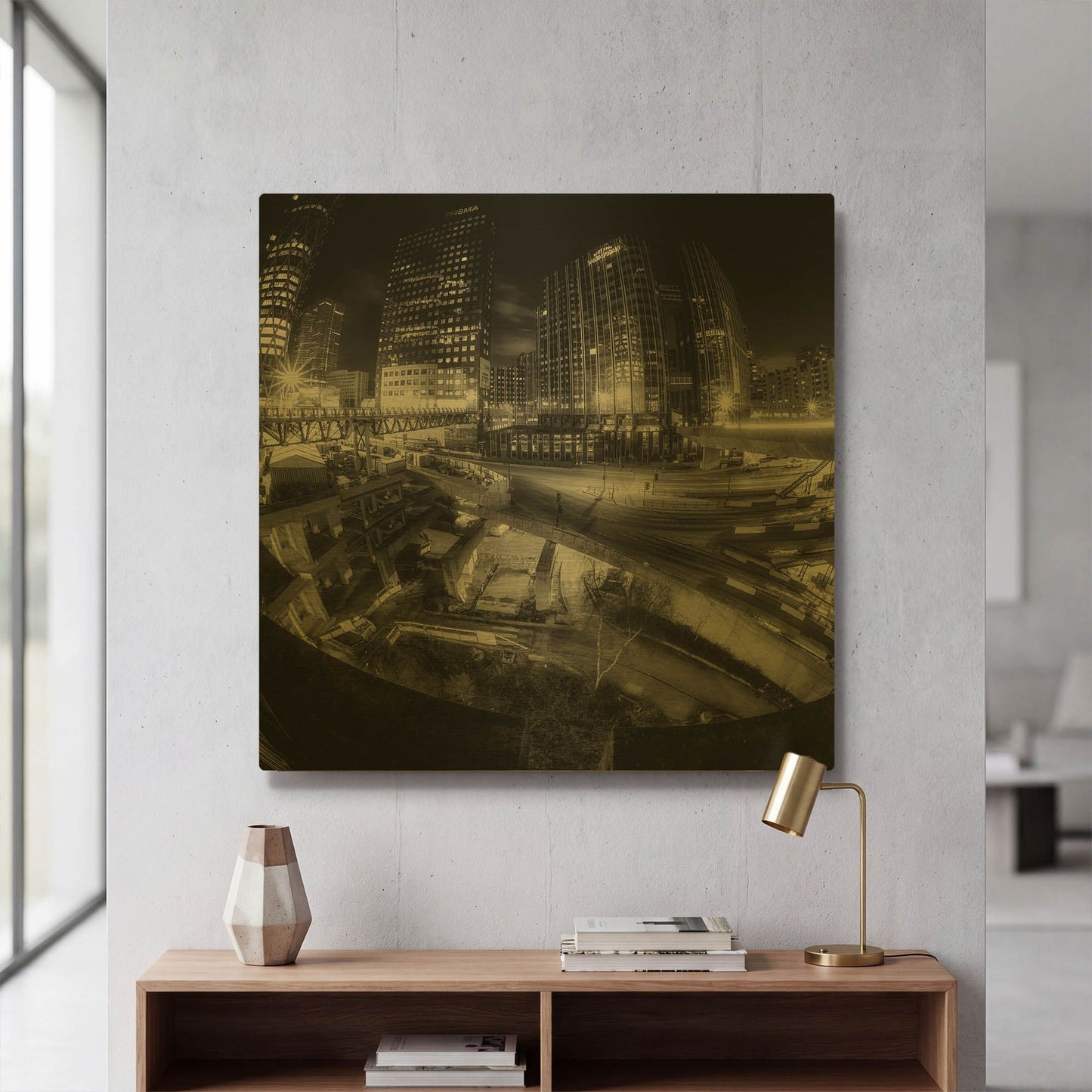 'Defense Bw' By Sebastien Lory Gold Metal Wall Art