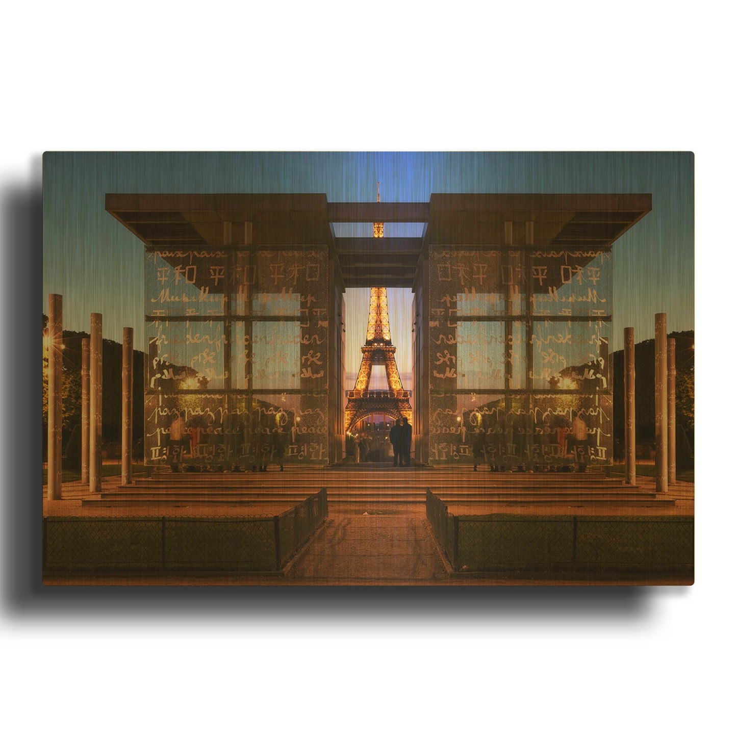 'Dupli Eiffel' By Sebastien Lory Gold Metal Wall Art