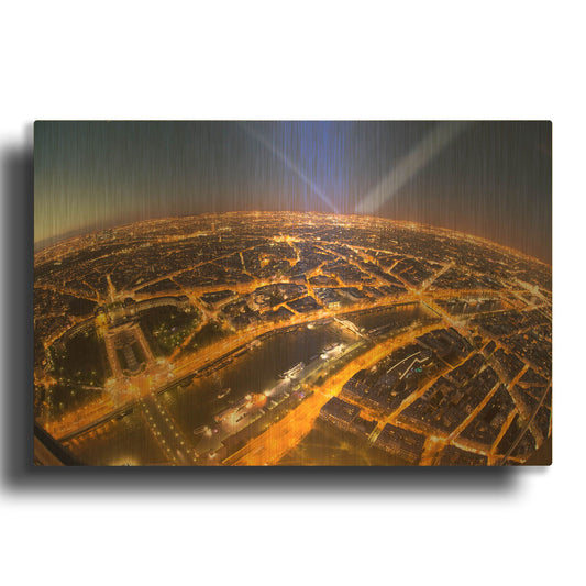 'From Arc' By Sebastien Lory Gold Metal Wall Art